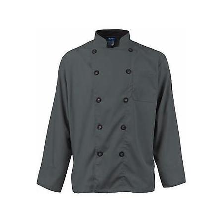 KNG XL Men's Active Slate Long Sleeve Chef Coat 2122SLBKXL